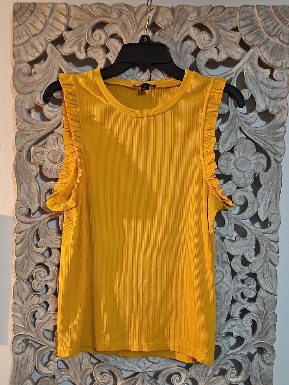 J.Crew Sleeveless Ruffled Tank Top - Yellow